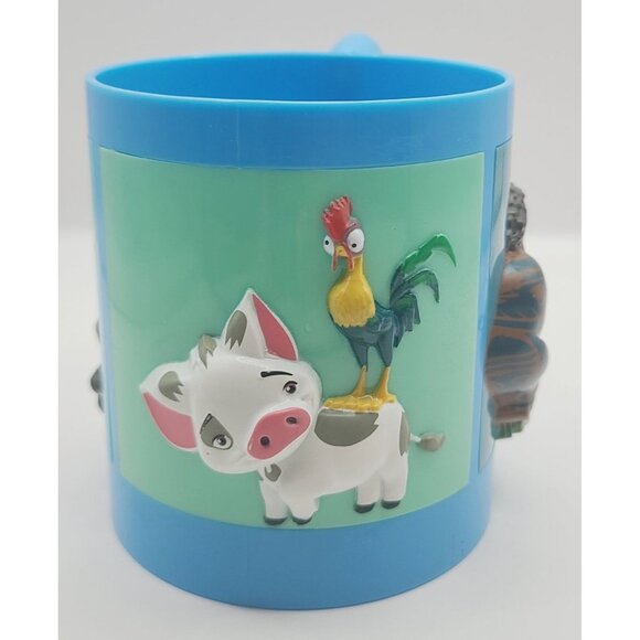 Disney Moana Blue 3D Character Mug Featuring Moana, Maui, Pua & Hei Hei - Picture 3 of 8